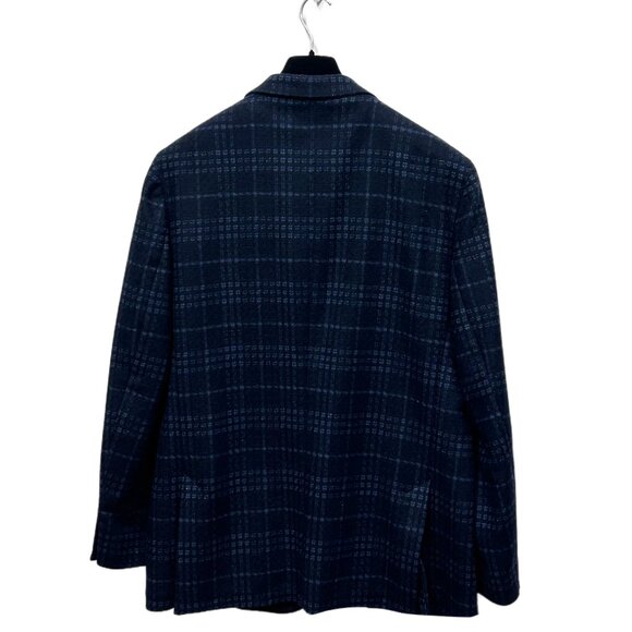 Dark Navy & Blue Check Wool-Blend Sport Jacket - Baumler - Picture 2 of 8